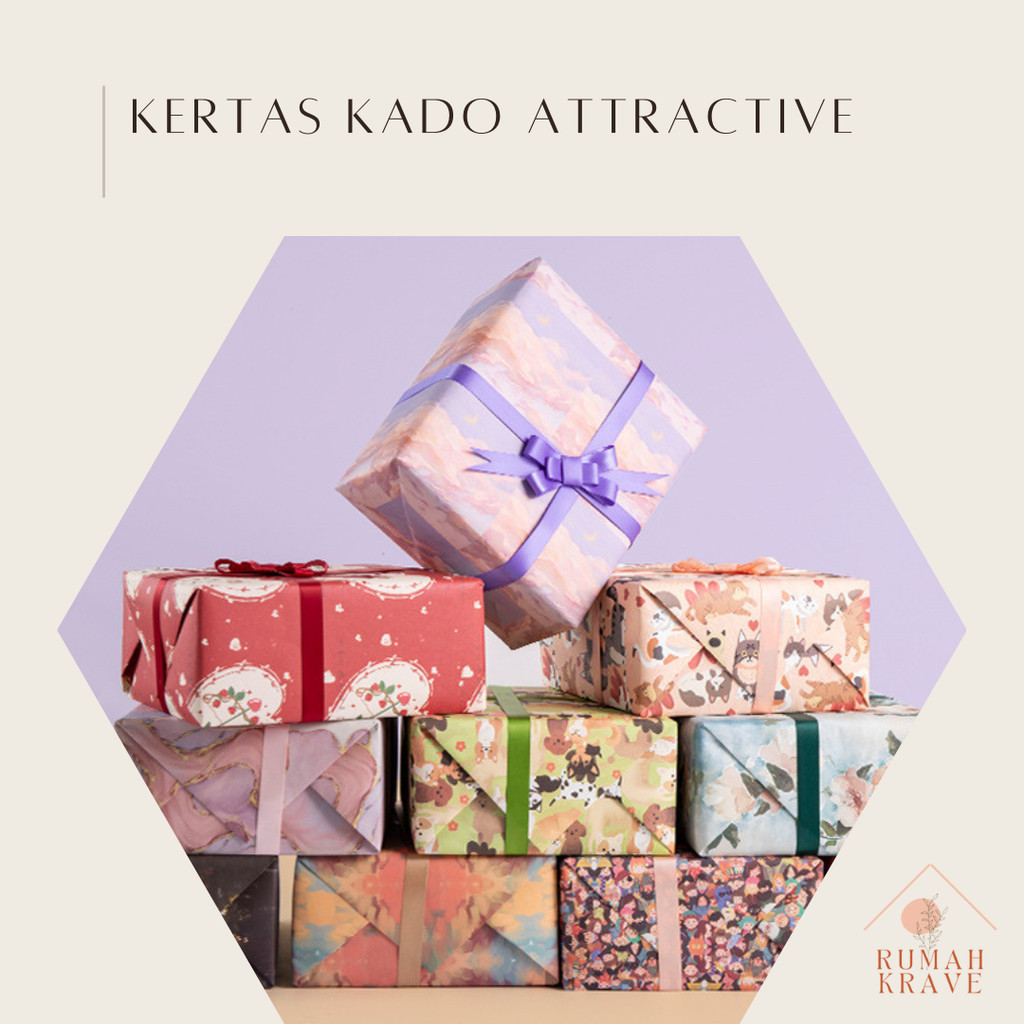 

RUMAH KRAVE - Kertas Kado Attractive 50x70cm Wrapping Paper