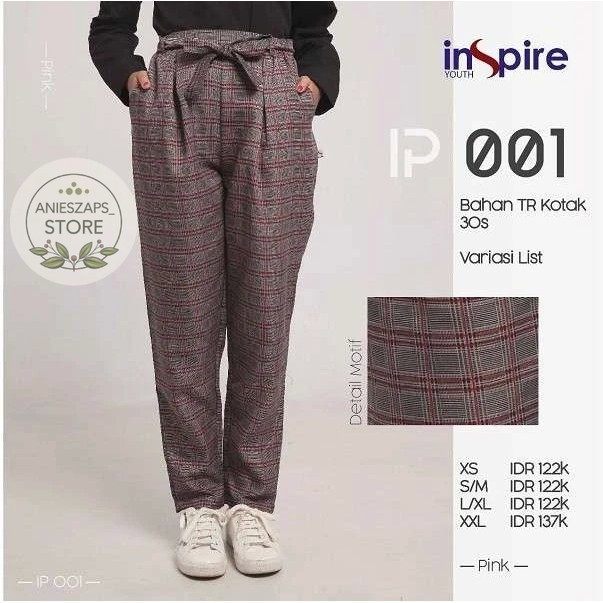 Nibras Celana Kotak Kotak Hitam di anieszaps / Ip 001 Celana Panjang Bahan Bermotif Ukuran Remaja De