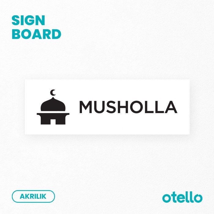 

Musholla Sign Board Label Tempel Akrilik Print Papan Tulis Nama Ruang - Dasar Hitam, 24 x 8 cm