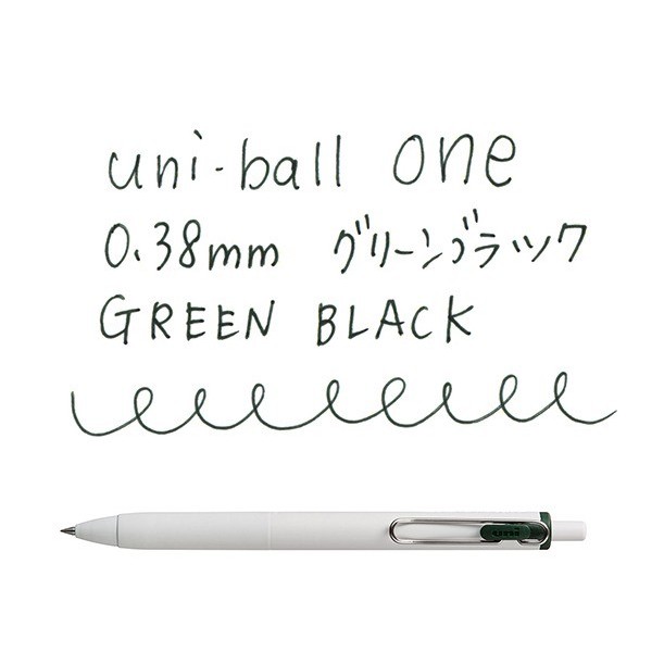 

Thos Uni UniBall One Gel Pen 0.38mm Mitsubishi Uni-Ball Gel Pen UMN-S-38 - Green Black
