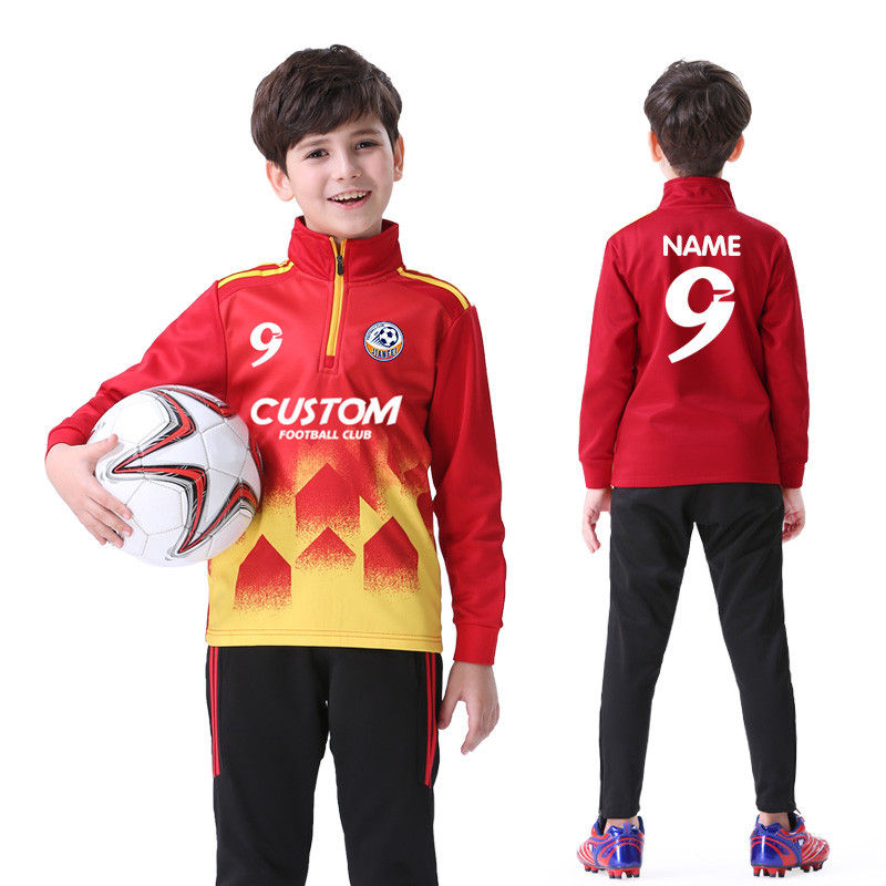 Wholesale Custom Winter Boys Soccer Tracksuit Warm Flecce Football Tracksuit Training Velour Tracksu