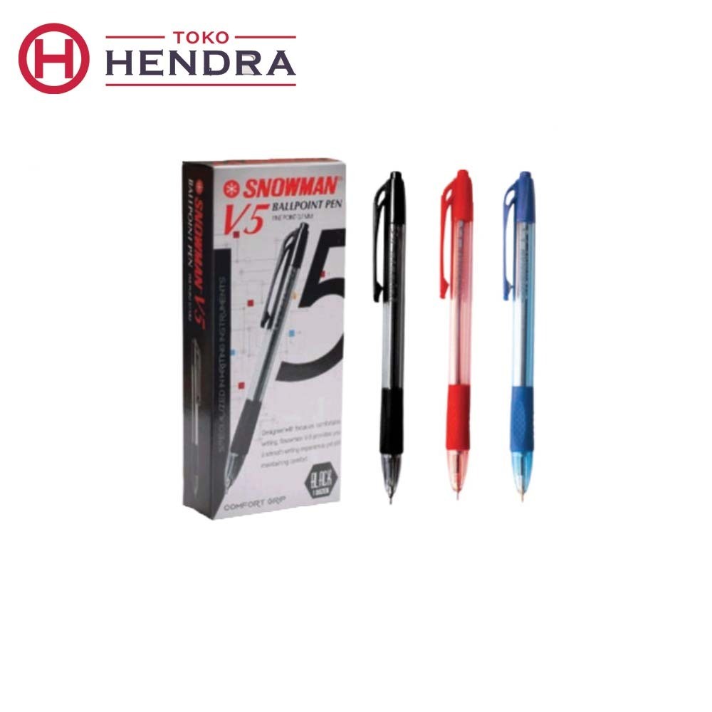 

SNOWMAN Pulpen Hitam Biru Merah Model V5 Ukuran 0.7