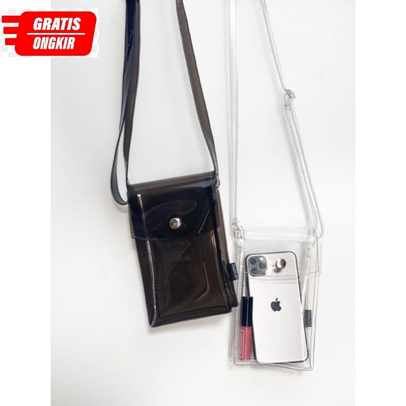 tas hp transparan tas selempang kecil