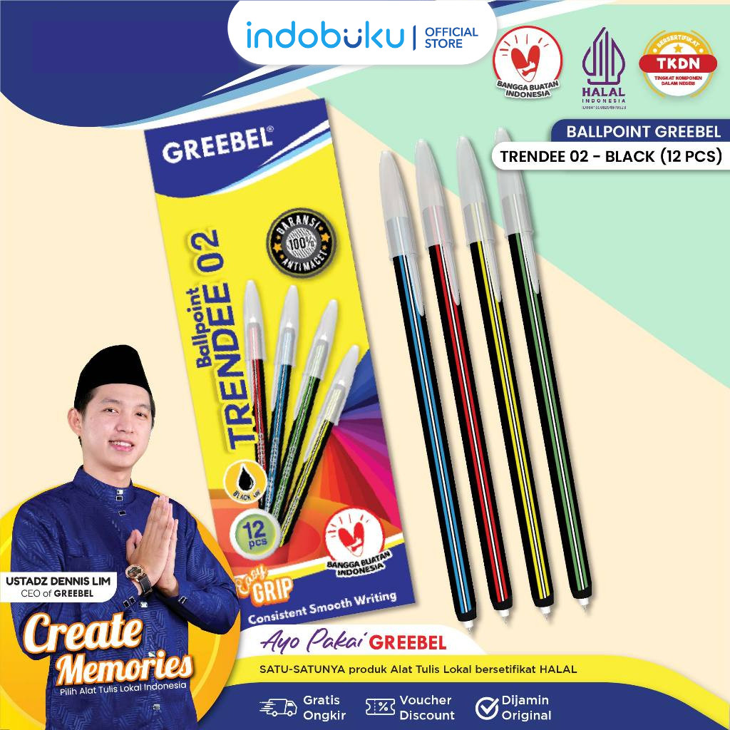 

( 12 Pcs ) Pulpen lilin Spiral GREBEEL TRENDEE 02 0.5MM / Bolpoin Ulir Murah 1 Pack