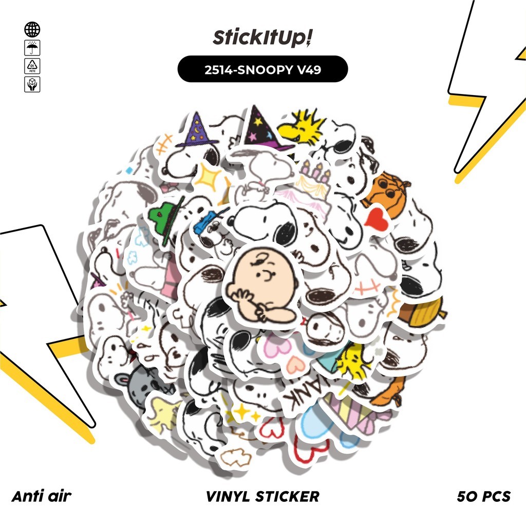 

COD✨ 50 Pcs Stiker SNOOPY V49 Lucu Anti Air Untuk Dekorasi Notebook Sepeda Skateboard Handphone DIY