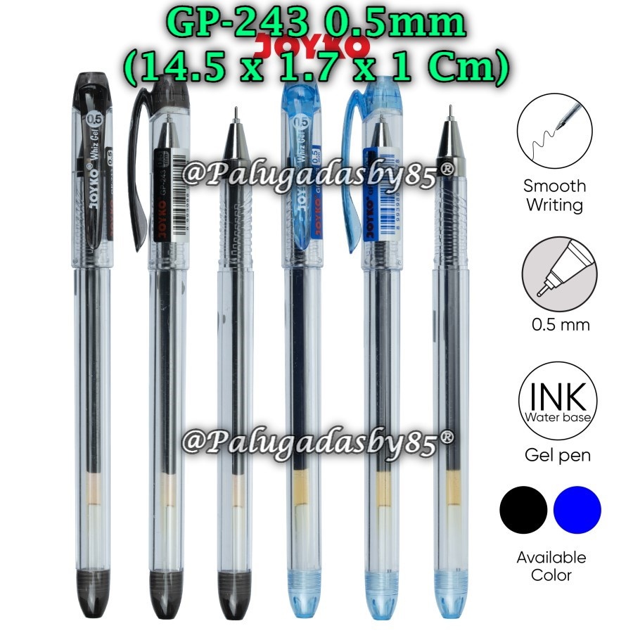 

(1 Biji) Gelpen JOYKO GP-243 Whiz Gel 0.5 mm Gel Pen / Gel Pen Pulpen Pena Joyko GP-243 Whiz Gel