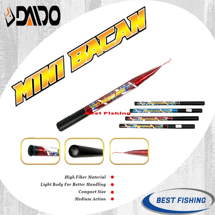 POLE / TEGEK DAIDO MINI BACAN FIBER RUAS PENDEK 240 270 300 360 450 - - 240, Cokelat