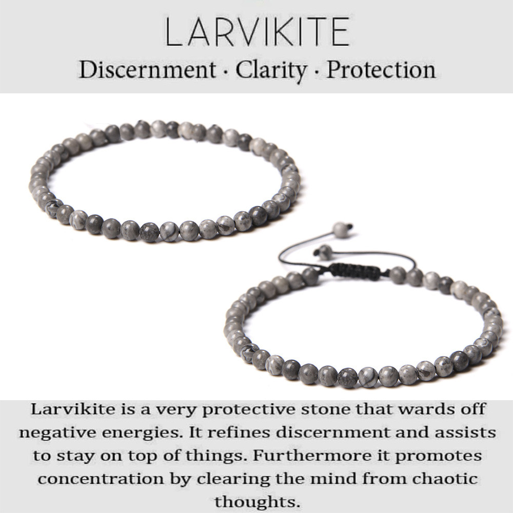 Gelang Batu Minimalis Batu Labradorite 4mm Natural