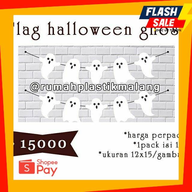 HALOWEEN 10.10 |  Bannner bunting Flag hiasan gantung dekorasi halloween hantu ghost halowen hallowe