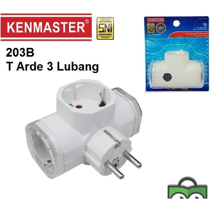 Colokan 3 lubang Steker Colokan listrik T kenmaster 203B