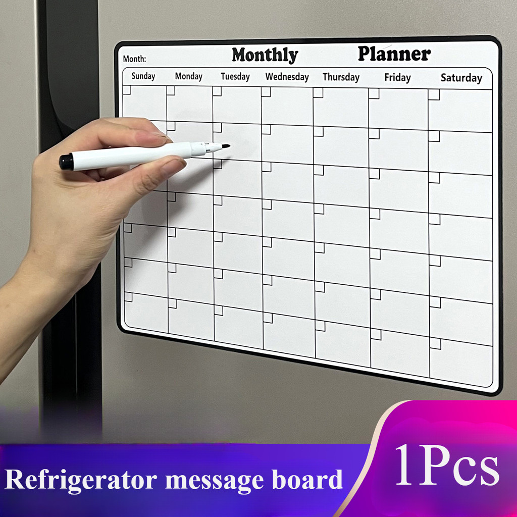 

Refrigerator magnetic calendar, monthly weekly planner, dry erase board, whiteboard, refrigerator sticker, message board, menu