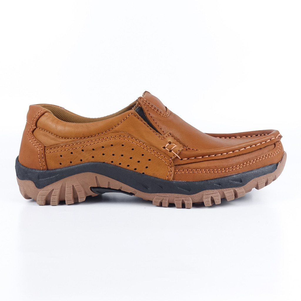 Sneaker Sepatu Slip On Pria Kulit 100% Original Casual Separu Pansus Snekers Cowok Tidak Bertali Sep