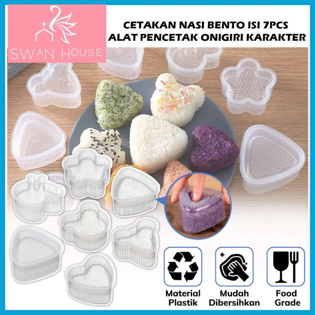 Cetakan Nasi Bento Karakter Isi 1PCS/ Rice Mold Transparan BPA FREE Alat Bantu Pembentuk Onigiri Mak