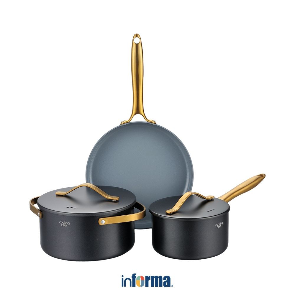 Informa Cooking Color Set 5 Pcs Geneva Perlengkapan Masak Cookware Set Wajan Casserole Wok Saucepan 