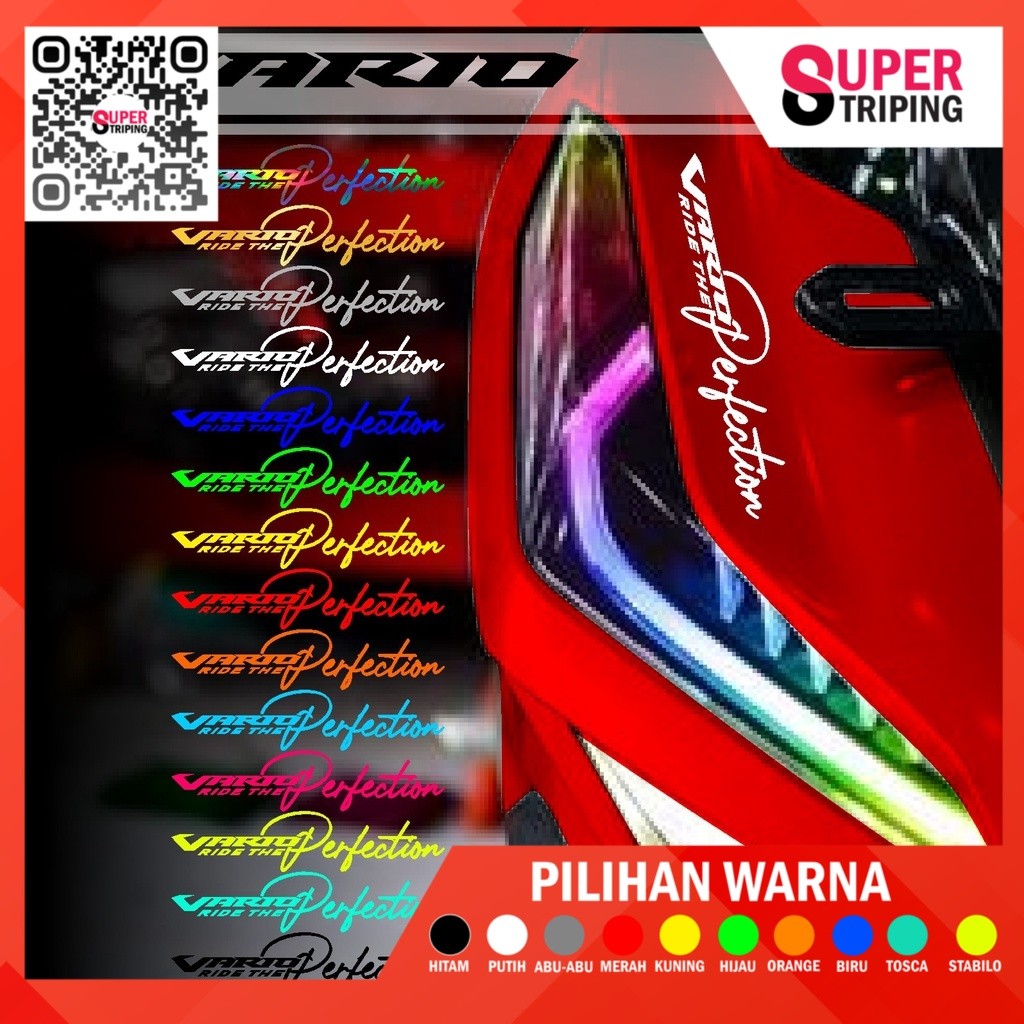 Cutting Sticker VARIO - Stiker Lis Variasi Motor Honda Vario Signature Hologram Laser Chrome Gold Da