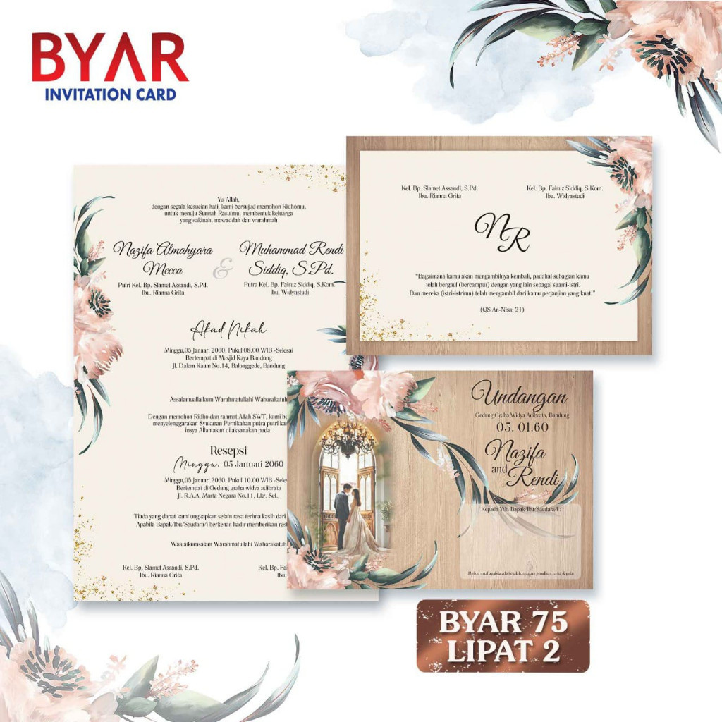Blangko Byar 75  Wedding Invitation