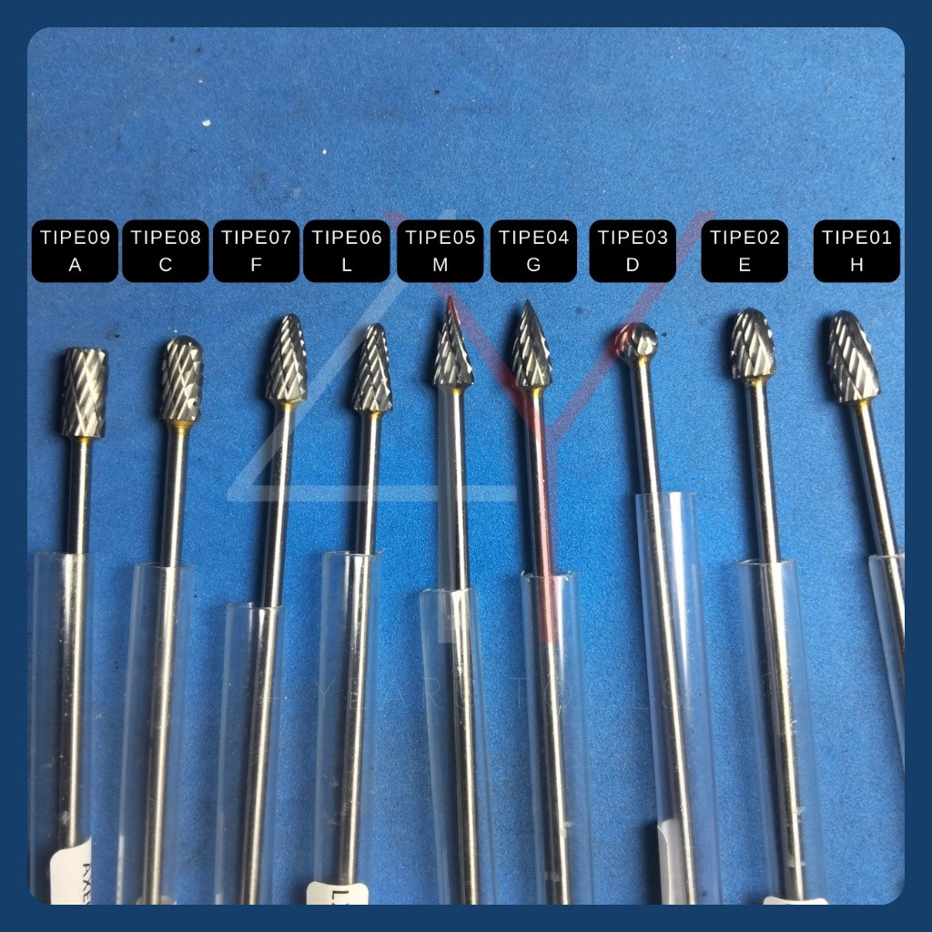 Tuner Panjang Tunner Mata Gerinda mata bor Tuner porting 6MM Gagang 3mm | borcun | rotary | Mata bor