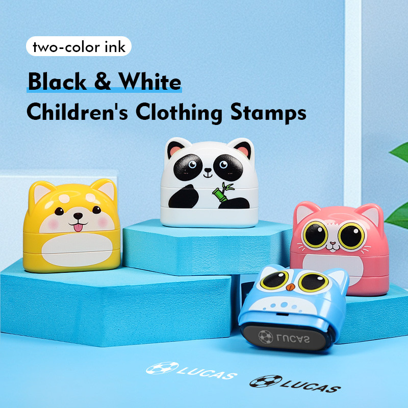 

Children's Name Seal Custom Double -layer black and white ink Student's Stamp Kindergarten Clothes Waterproof Name StickerStamp