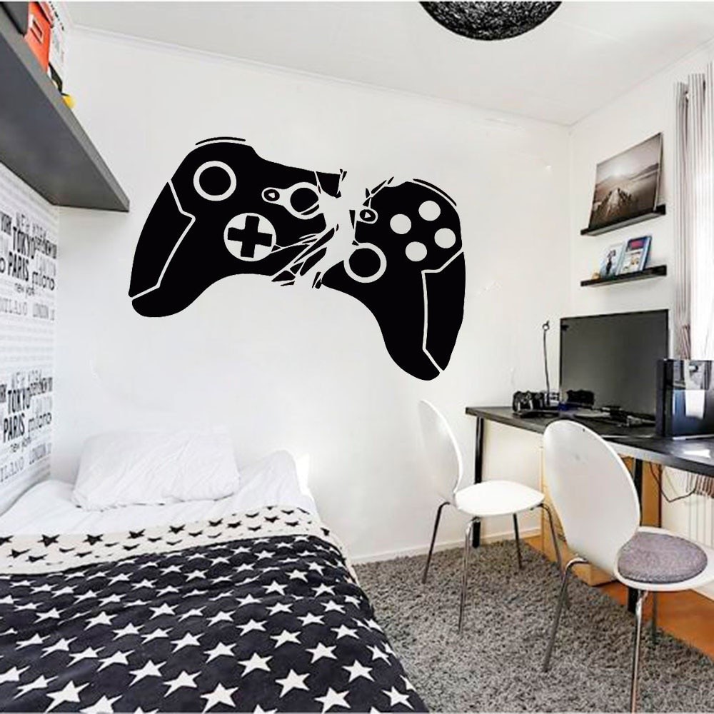 Stiker Dinding Gamer Dinding Game Controller Stiker Dinding Dekorasi Kamar Tidur Anak