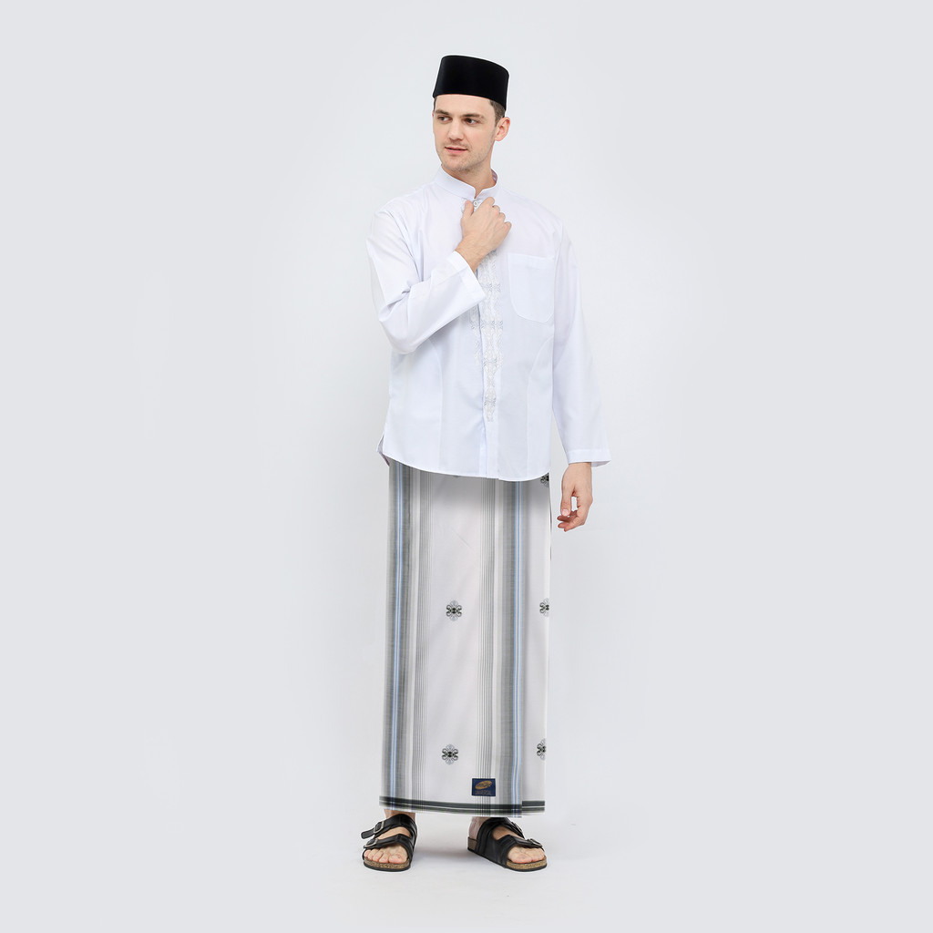 PREMIUM SARUNG ATLAS UNIVERSAL 670 SONGKET PUTIH ABU
