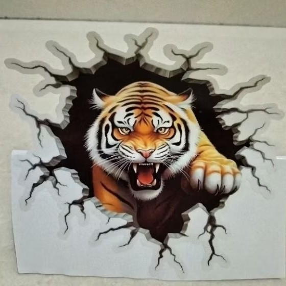 

Stiker Gambar Macan Model 3d Size 10x10 Cm Print Cut
