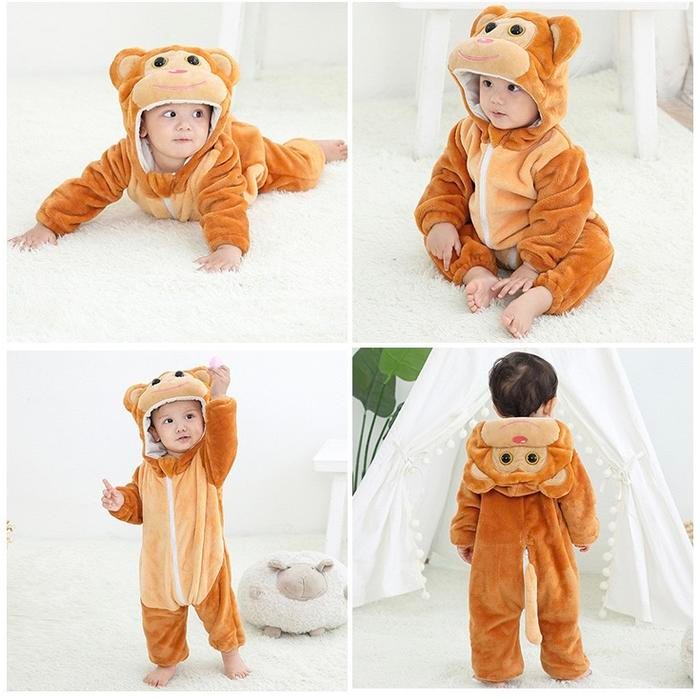 Baju piyama kostum anak bayi onesie animal hewan lucu import 0T-5T - Unicorn white, 110 Terlaris