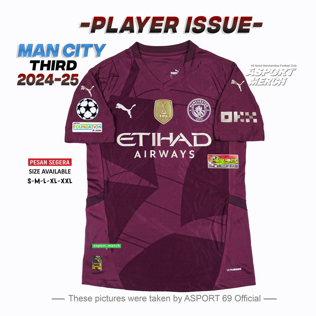 ASPORT PLAYER ISSUE  MAN CITY THIRD 3RD 2024 2025 PLAYER ISSUE  CITY THIRD PI 24 25 PI