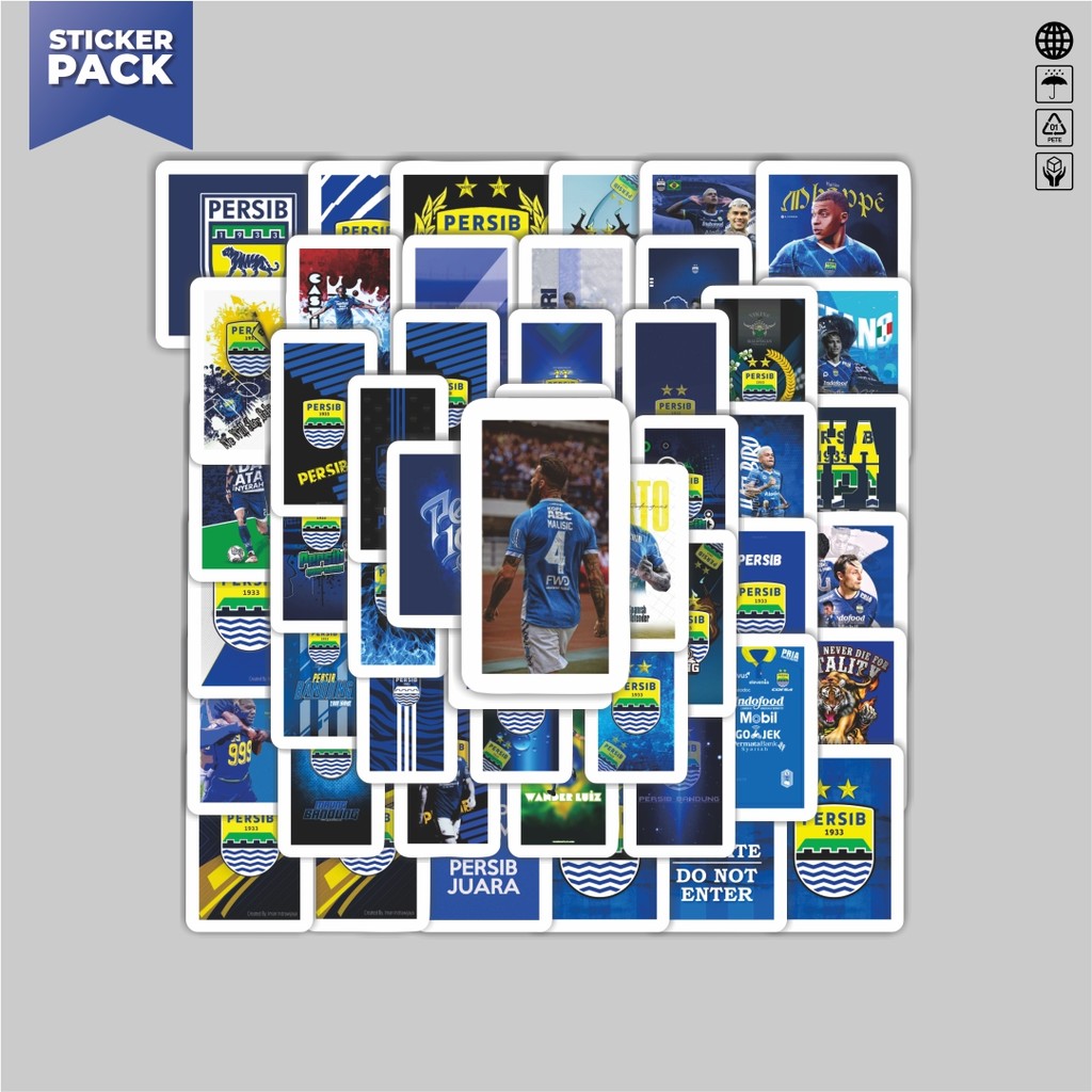 

[100PCS]Stiker Pack Stiker Klub Bola Persib Aesthetic Vinyl Anti Air Dekorasi Sticker Laptop Buku Journal Koper Helm Casing HP Gitar Helm Skateboard