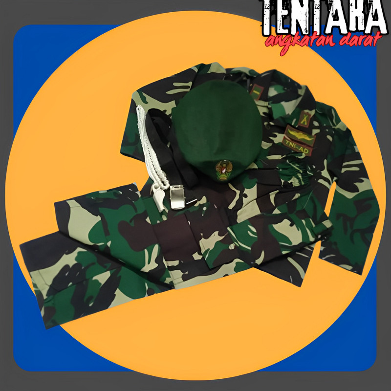 Baju Profesi Tentara Anak Laki Laki Baju Cita Cita Loreng Tentara Anak Cowok Seragam Abri TNI Anak 2