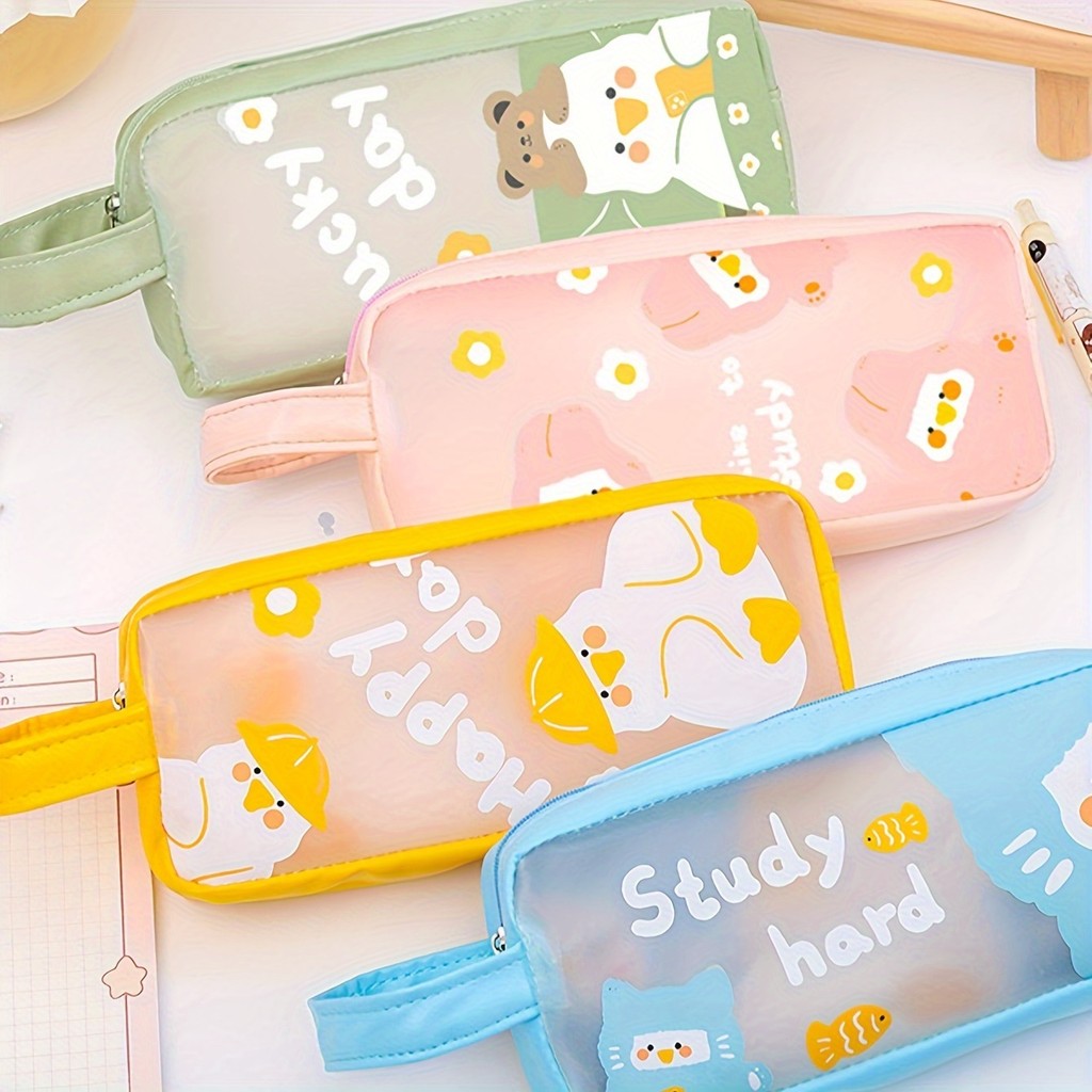 

1 matte macaron pencil pou, large capacity student stationery pencil case and office supplies storage bag, a gift for a friend