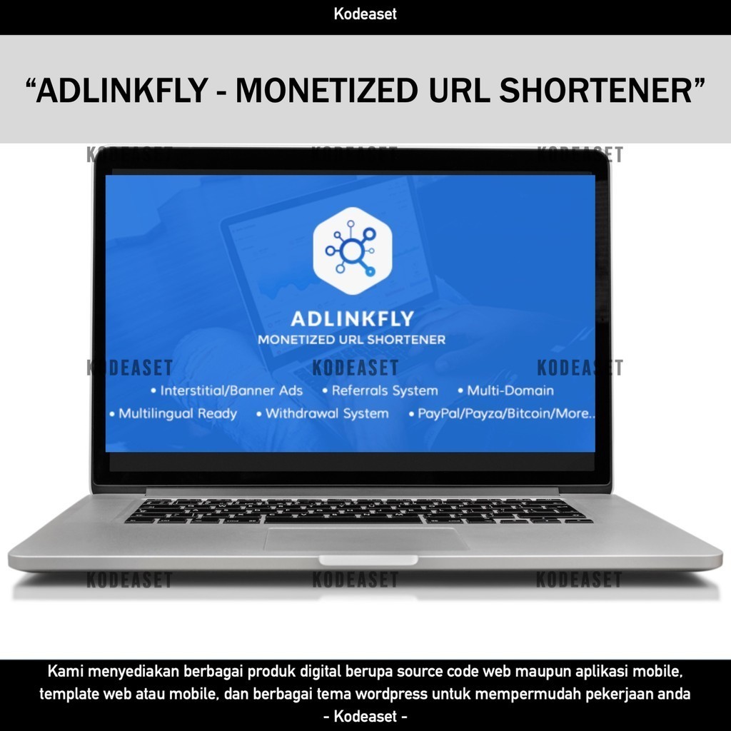 SOURCE CODE APLIKASI WEB ADLINKFLY - MONETIZED URL SHORTENER D265 KODEASET