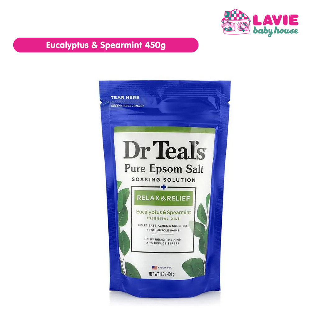 DR TEAL'S Epsom Salt Soak with Eucalyptus & Spearmint, Muscle Relief Bath Salts - 450g