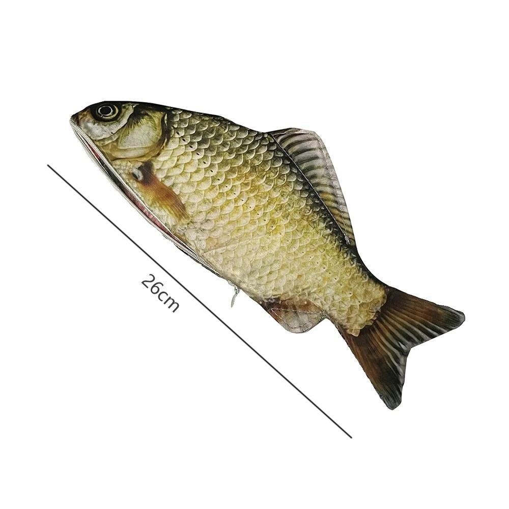 

Cartoon Large Capacity Pen Bag Simulated Crucian Carp Multifunctional Pencil Case Stationery Organizer Student