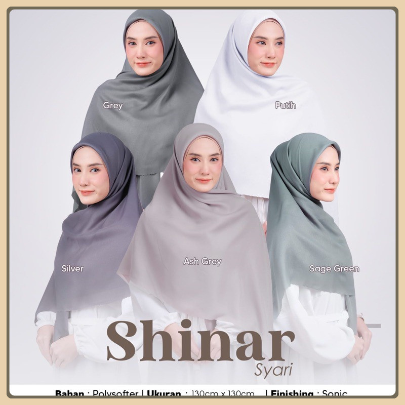 Jilbab Segiempat Sinar Syar’i Standar  | Jilbab Pesta Jumbo