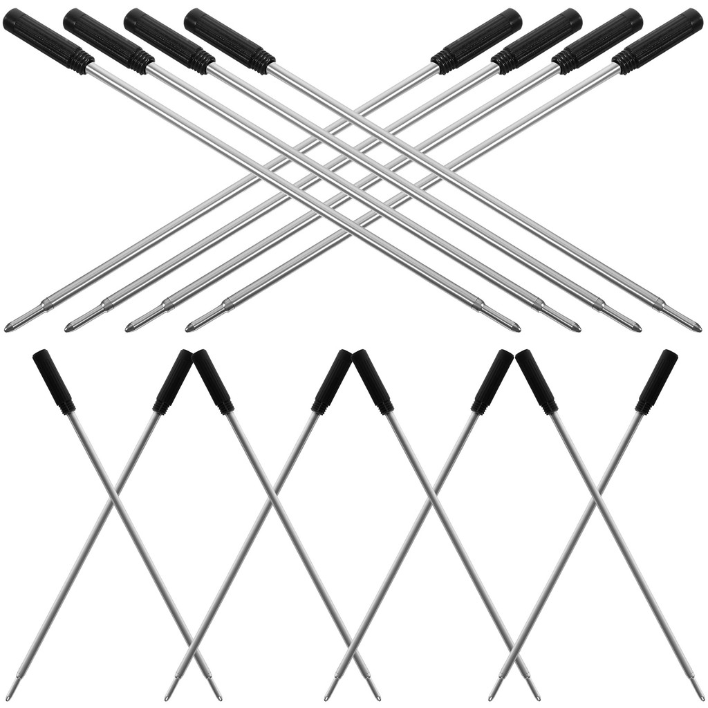 

20pcs Replaceable Refills 1mm Pen Refills Black Metal Tip Gel Pen Replacement for Students Writing Accessories