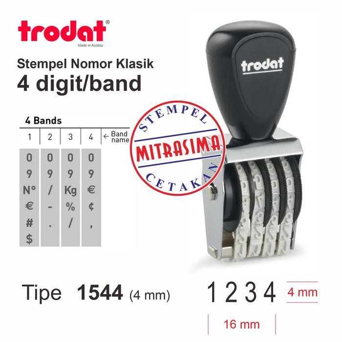 

Stempel klasik nomor merk Trodat 4 digit - 4 mm