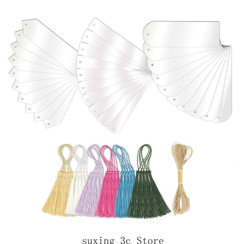 

1 Set Acrylic Bookmarks Paper Bookmarks DIY Blank Bookmarks with Colourful Tassels Craft Bookmarks Aesthetic Bookmarks
