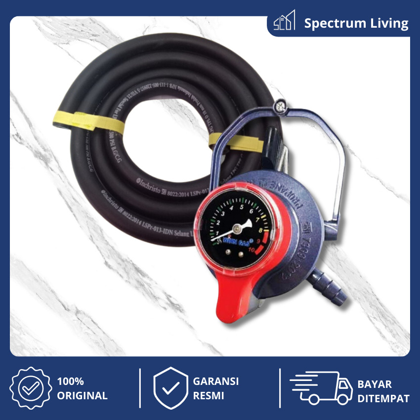Paket Lengkap Regulator Winn Gas W900M + Selang Anti Tikus 3 Lapis 500 PSI