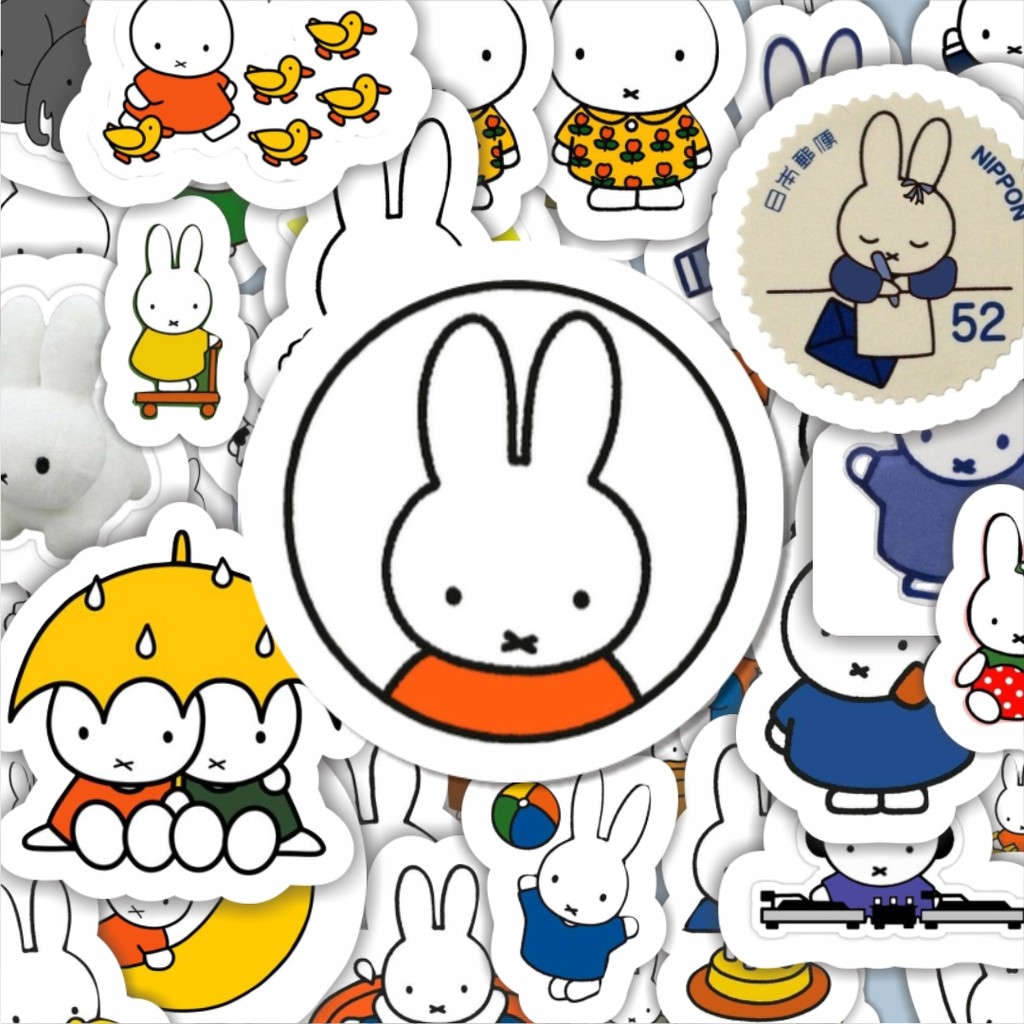 

100PCS Lucu Stiker Kartun Miffy Stiker Aesthetic Stiker Anti Air Stikers Berperekat Waterproof sticker decal buat Motor Helm Buku Journal Koper Casing HP Laptop Botol Minum Hadiah anak