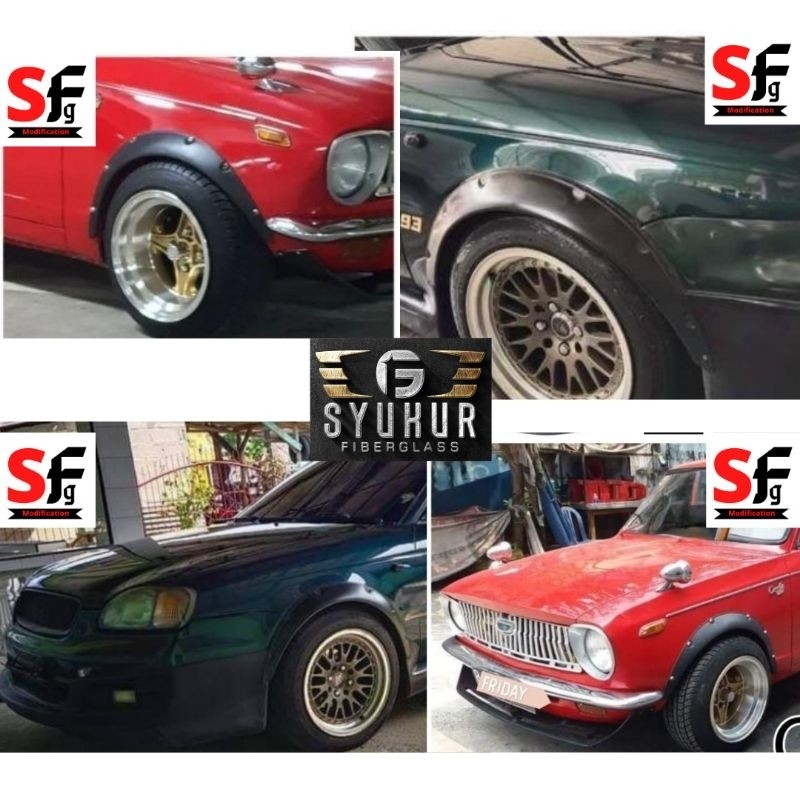 KEIZUSTORE Over Fender Sedan Universal 4 Pcs 2 Depan 2 Belakang