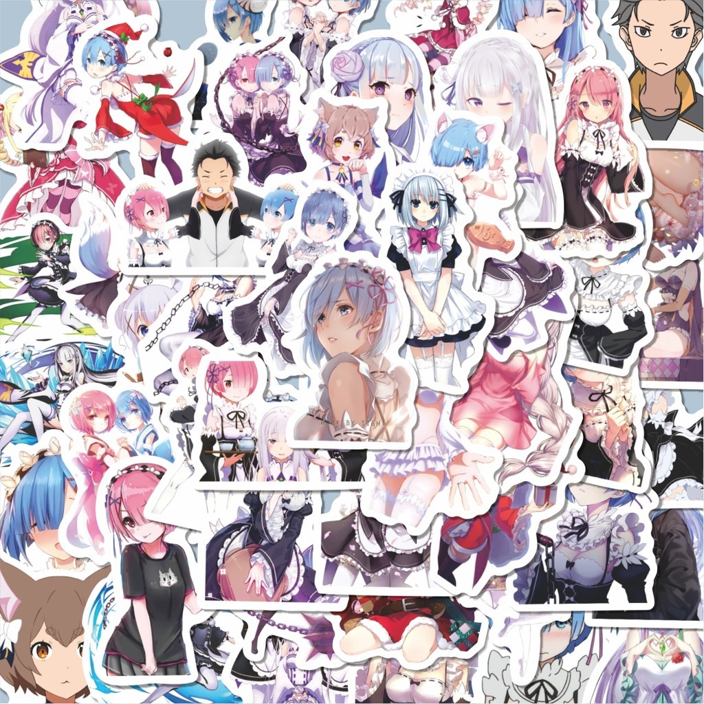 

100PCS Lucu Stiker Anime Re:Zero: Starting Life in Another World Stiker Aesthetic Stiker Anti Air Stikers Berperekat Waterproof sticker decal buat Motor Helm Buku Journal Koper Casing HP Laptop Botol Minum Hadiah anak
