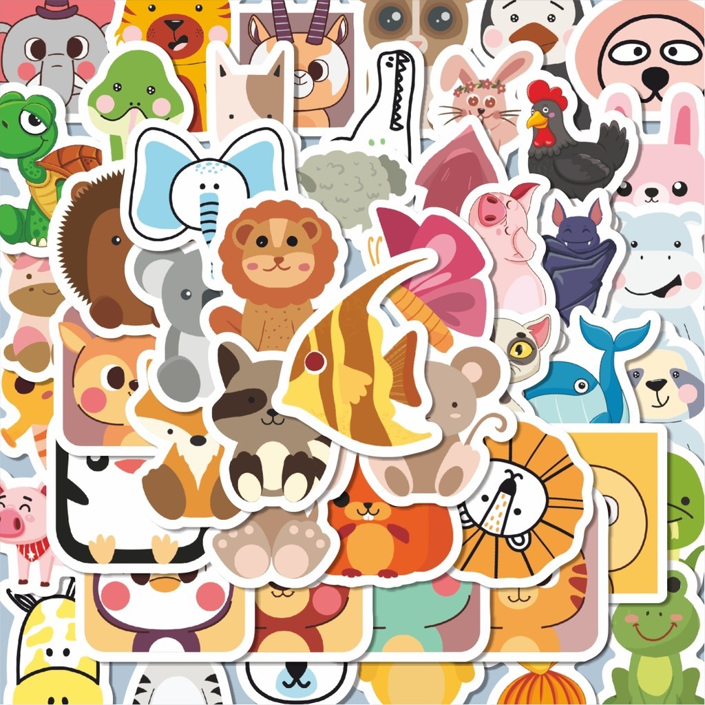 

100PCS Lucu Stiker Random Hewan Lucu Stiker Aesthetic Stiker Anti Air Stikers Berperekat Waterproof sticker decal buat Motor Helm Buku Journal Koper Casing HP Laptop Botol Minum Hadiah anak