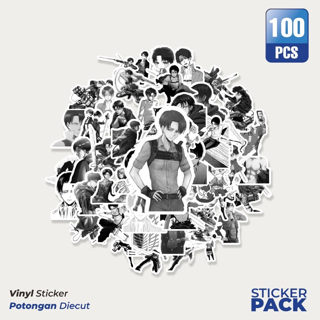 

Stiker Vinyl Stiker Anime Levi Ackerman Attack On Titan Waterproof Aesthetic- Untuk Laptop, Motor, dan Helm - Paper Stationery Pack
