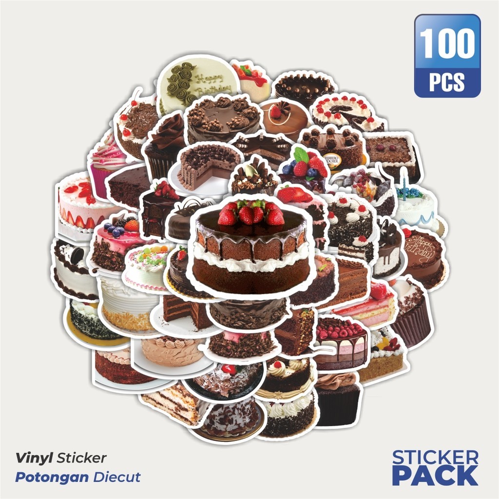 

Stiker Vinyl Stiker Aesthetic Random Cake Birthday [Kue Ulan Tahun] Waterproof Aesthetic- Untuk Laptop, Motor, dan Helm - Paper Stationery Pack