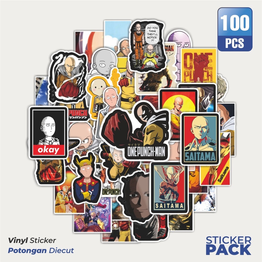 

Stiker Vinyl Stiker One Punch Man Waterproof Aesthetic- Untuk Laptop, Motor, dan Helm - Paper Stationery Pack