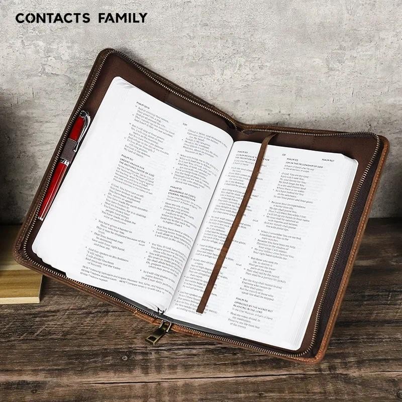 

Luxury Retro Leather Notebook Cover Case Handmade Zipper Handheld Leather Cover Business Office School Supplies Stationery