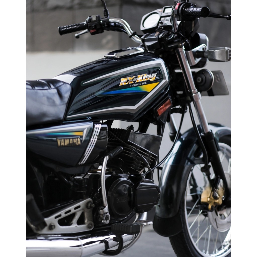 striping rx king 2001 hijau set emblem timbul, lis body rx king 2001 hijau komplit emblem timbul