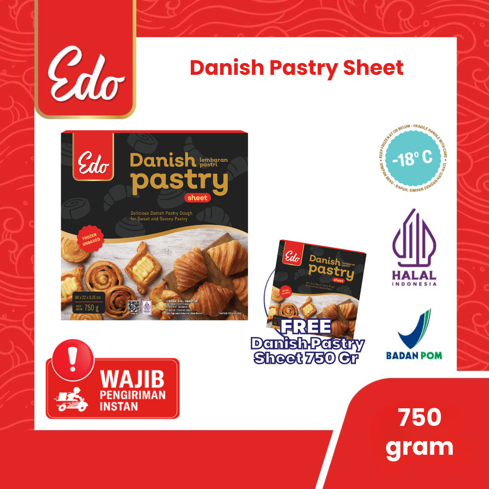 

BUY 1 GET 1 Edo Danish Pastry Sheet 750 Gr