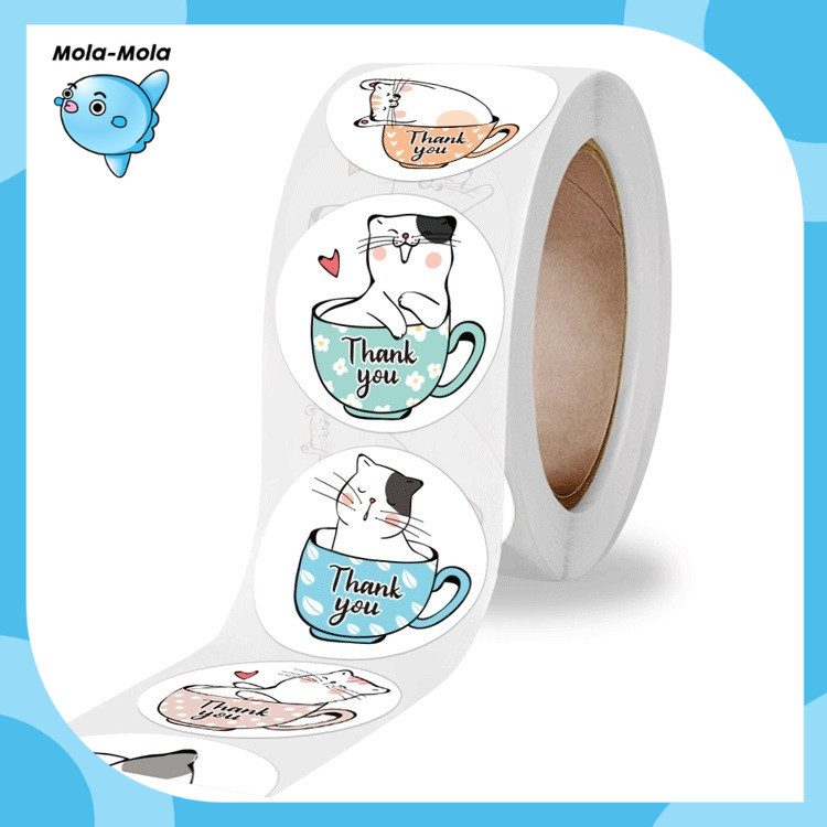 

HL0596 Stiker Thank you Roll 500 Pcs Stiker Thank you Tempel Y1732