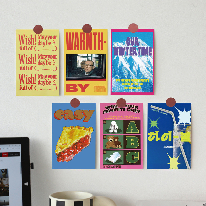 

​Ins Vintage Creative Decorative Card Postcards Bedroom Background Wall Decorative Card Photo Props Greeting Cards 10 Sheets